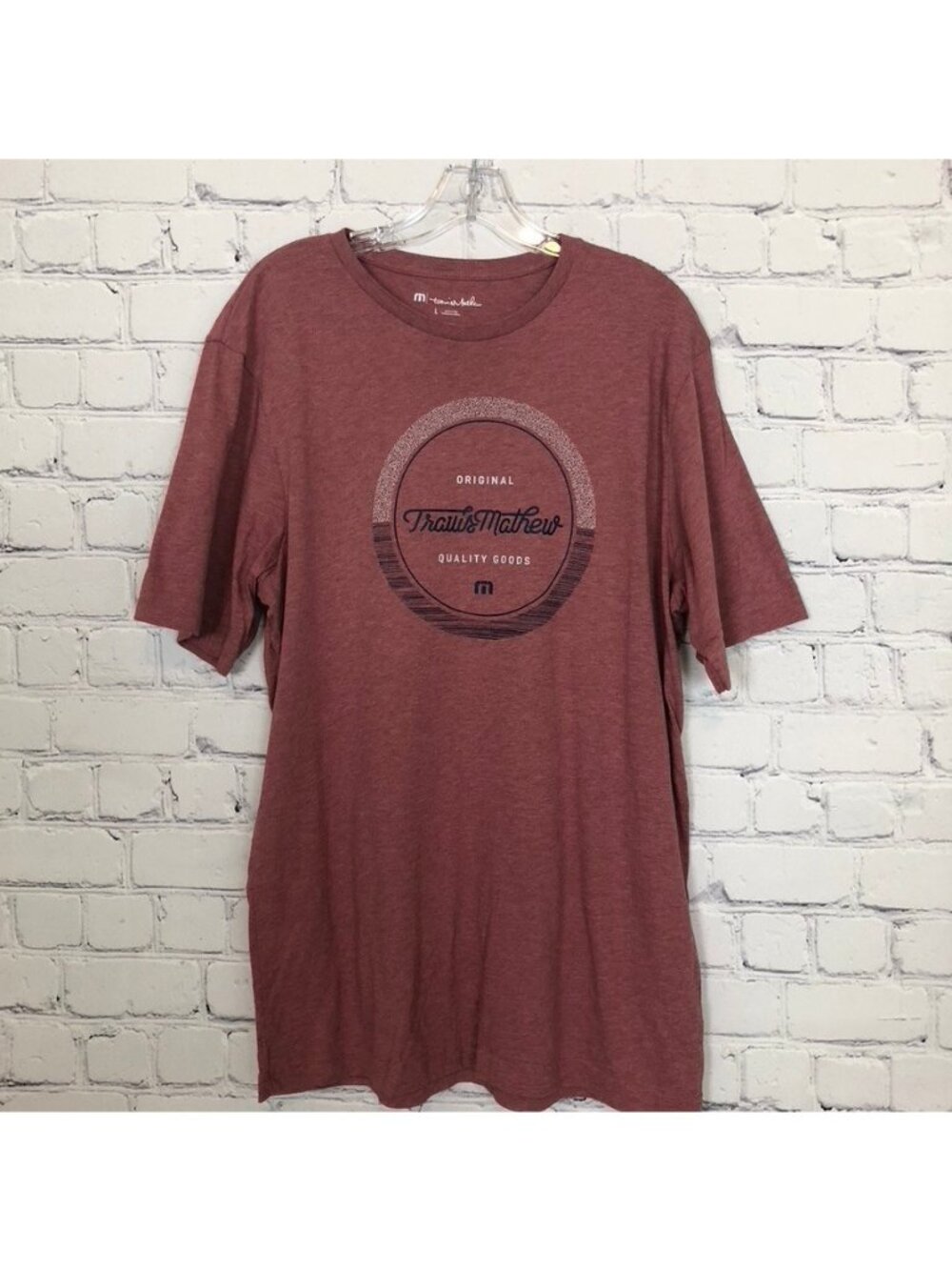 Travis Mathew Bliss Index T-Shirt Size L 100% Cotton Red